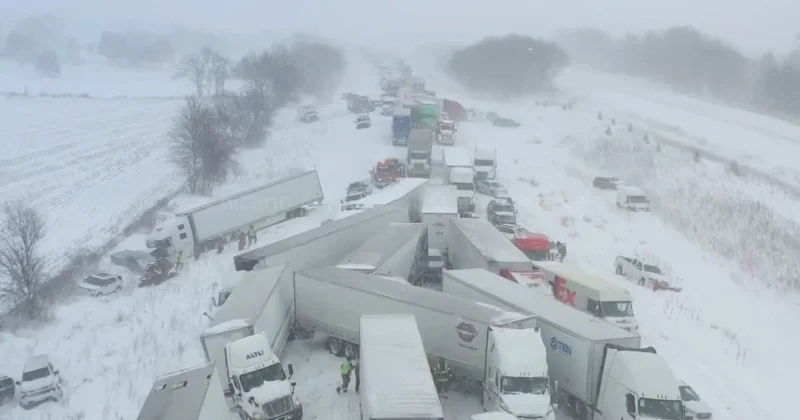 ABŞ də zəncirvari qəza: 100 dən çox maşın toqquşdu