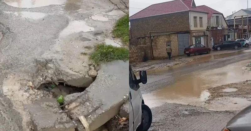 Qobu sakinlərinin yol problemi: KÜÇƏLƏR KEÇİLMƏZ VƏZİYYƏTDƏDİR VİDEO