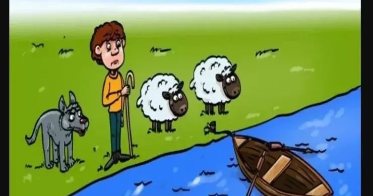 Çoban və çay keçidi haqqında qədim məntiq TAPMACASI: həll etməyə çalışın