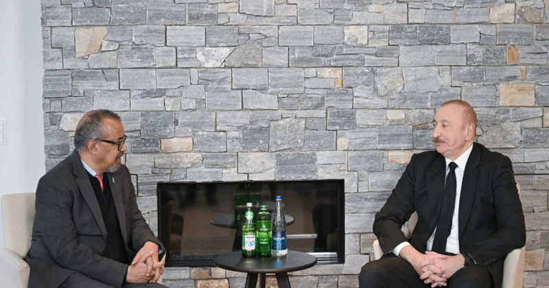 Prezident İlham Əliyev Davosda ÜST ün Baş direktoru ilə görüşüb