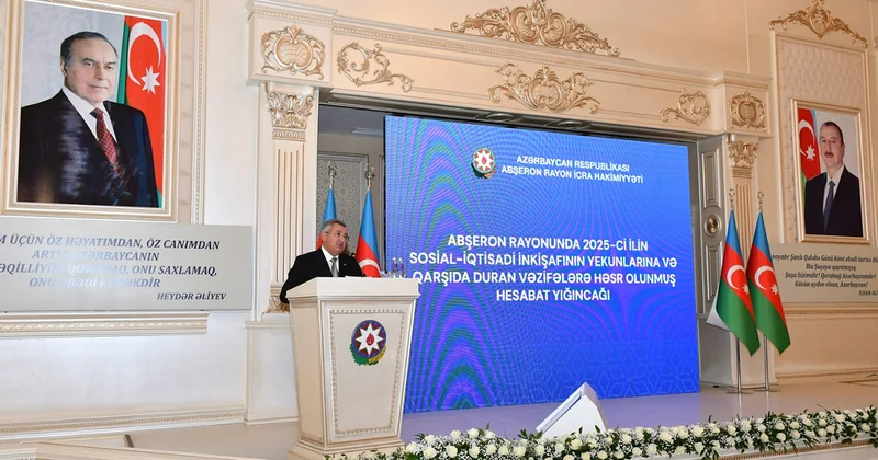 Abşeronda hesabat yığıncağı Fotolar