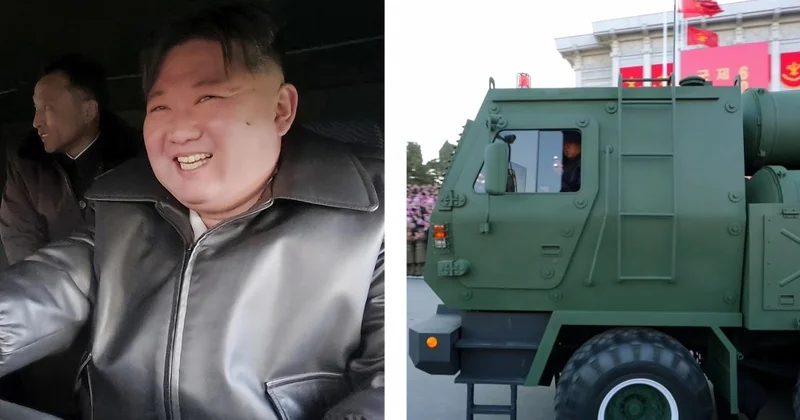 Kim Çen In artilleriya sisteminin sükanı arxasında FOTOLAR