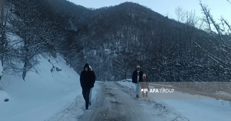 Daşkəsən və Şahdağda qar yağır FAKTİKİ HAVA