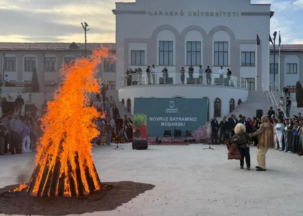 Qarabağ Universitetində ilk Novruz tonqalı qalanıb