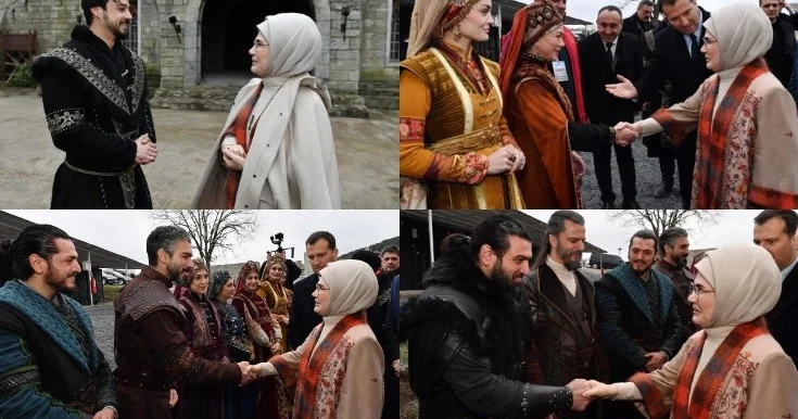 Əminə Ərdoğan Kuruluş Orhan ın çəkiliş meydançasında Fotolar