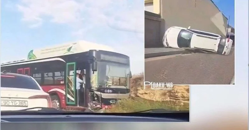 "Bakubus"a çırpılan "Toyota" aşdı VİDEO