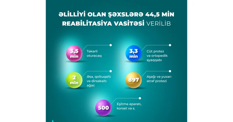 Son dörd ayda əlilliyi olan şəxslərə 44,5 min reabilitasiya vasitəsi verilib