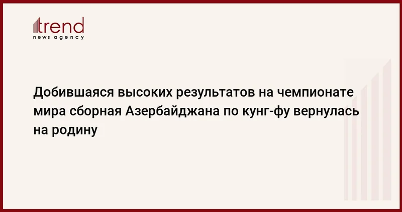 Добившаяся высоких результатов на чемпионате мира сборная Азербайджана по кунг фу вернулась на родину