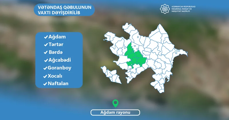 Nazir Rəşad Nəbiyevin Ağdamda keçirilməsi nəzərdə tutulan vətəndaş qəbulunun vaxtı dəyişdi