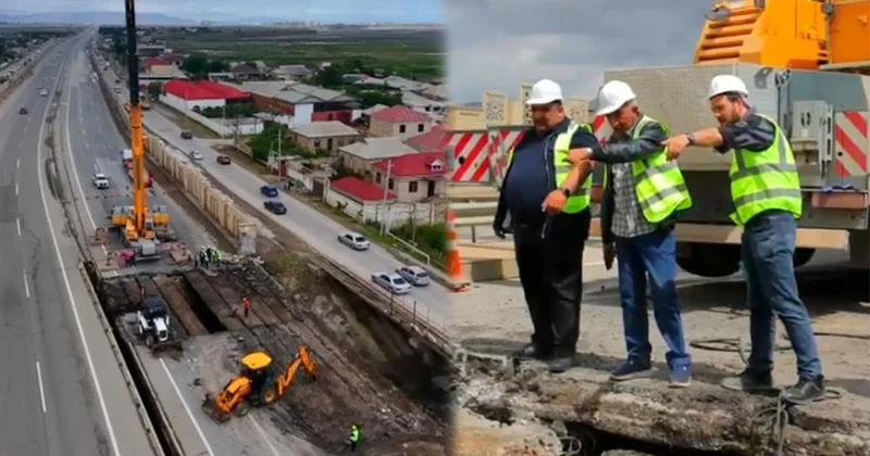 Ələt yolundakı qəzalı körpü sökülür Video