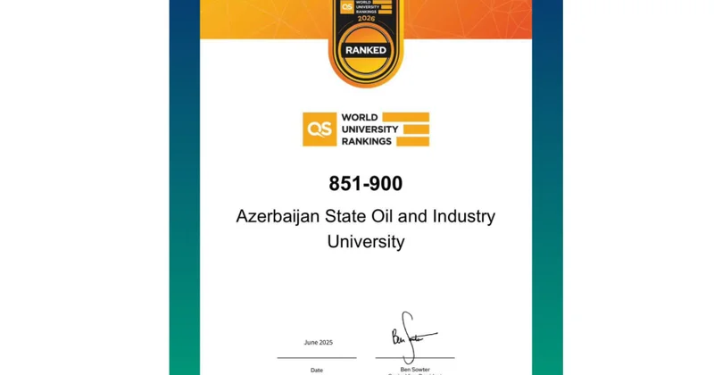 Dövlət Neft və Sənaye Universiteti QS reytinqində dünyada 851 900 cü mövqedə qərarlaşıb