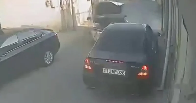 Zabratda qəribə yol qəzası Video