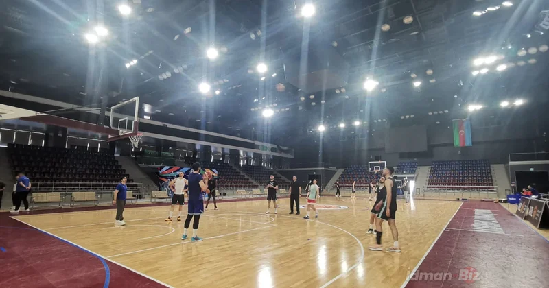 Belarus sınağı öncəsi kişi basketbol millimizin açıq məşqindən GÖRÜNTÜLƏR FOTO