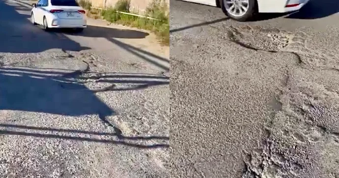 Çuxurlarla dolu yollar Lökbatan sakinlərini cana yığıb VİDEO