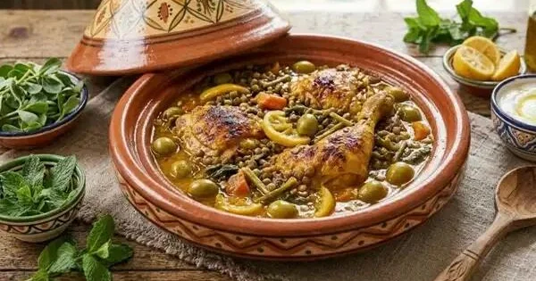 Şimali Afrika klassikası: Mərakeş üsulu limonlu və zeytunlu toyuq Tajin i
