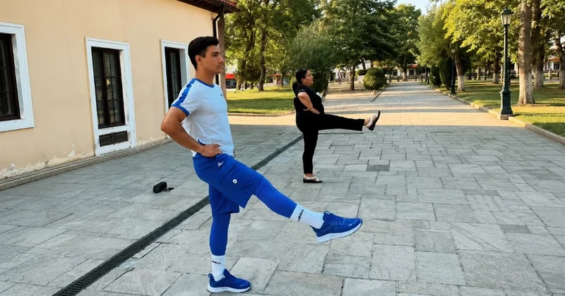 Tofiq Əliyev Dədə Qorqud parkında açıq məşq keçib VİDEO