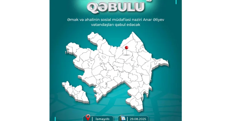 Əmək və əhalinin sosial müdafiəsi naziri İsmayıllıda vətəndaşların müraciətlərini dinləyəcək