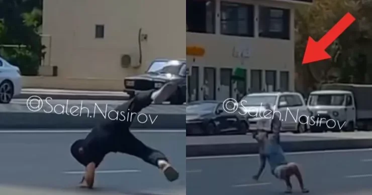 Uşaqlar yolu idman zalına çevirdi, valideynləri polisə çağırıldı VİDEO