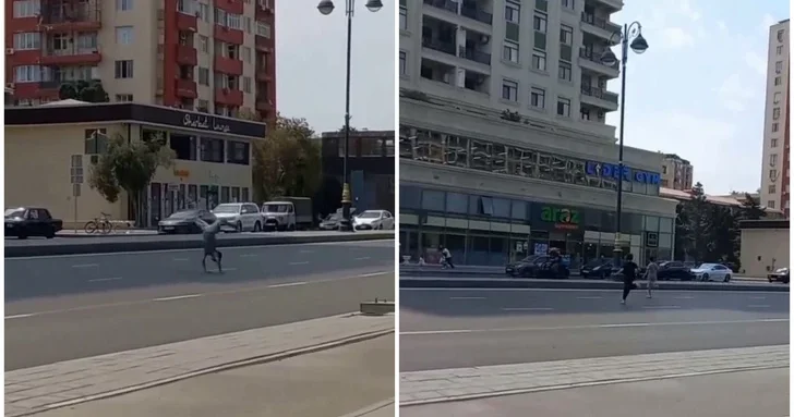 В Баку дети устроили опасные игры на проезжей части