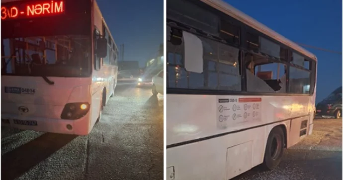 Bakıda iki avtobus toqquşdu, tıxac yarandı FOTO