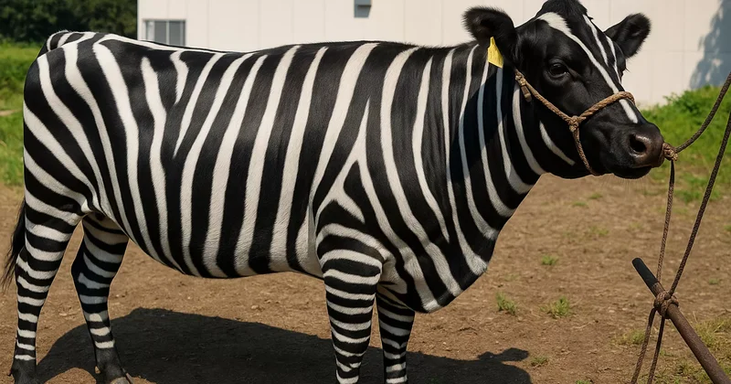 Yaponlar inəkləri zebra kimi rəngləyərək İg Nobel Mükafatını qazandılar