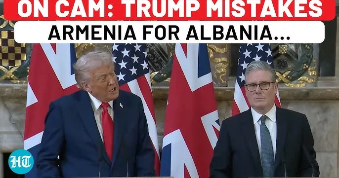 Tramp 3 cü dəfə Ermənistanı Albaniya, Azərbaycanı isə “Aberbaycan” adlandırdı...+VİDEO