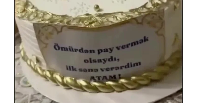 Övladın atasına hazırladığı tort kövrəltdi (Foto)