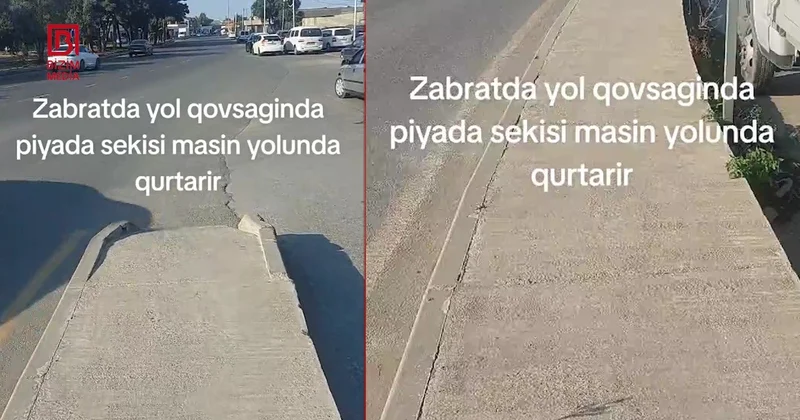 Səki var, amma davamı yoxdur Zabratda qəribə yol VİDEO