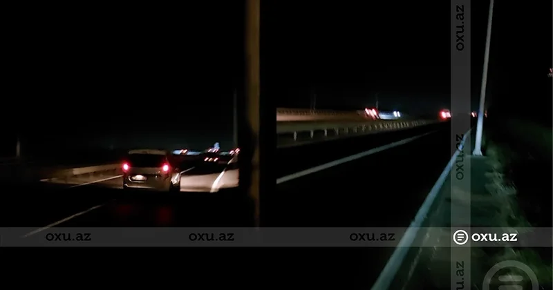 Bakıda əsas yollardan biri qaranlığa qərq olub: Sakinlər narazıdırlar Video