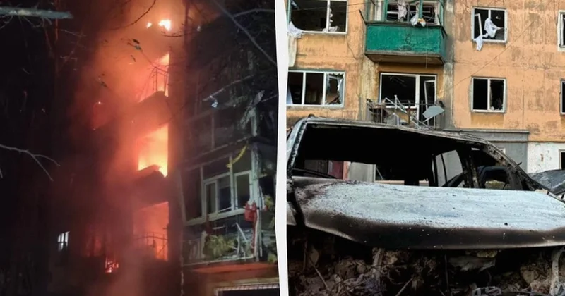 Rusiya Ukraynada yaşayış binasını vurdu: 10 nəfər yaralandı