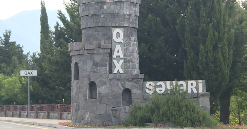 Qaxda avtomaşın qəzaya uğradı Qarşısına inək çıxıb FOTO