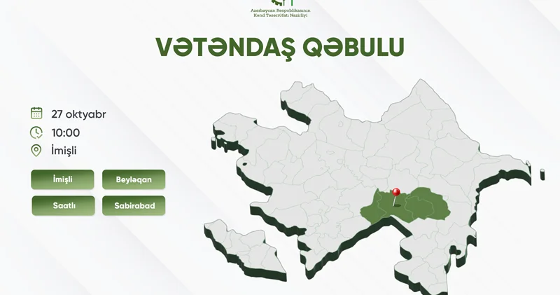 Məcnun Məmmədov İmişlidə vətəndaşları qəbul edəcək