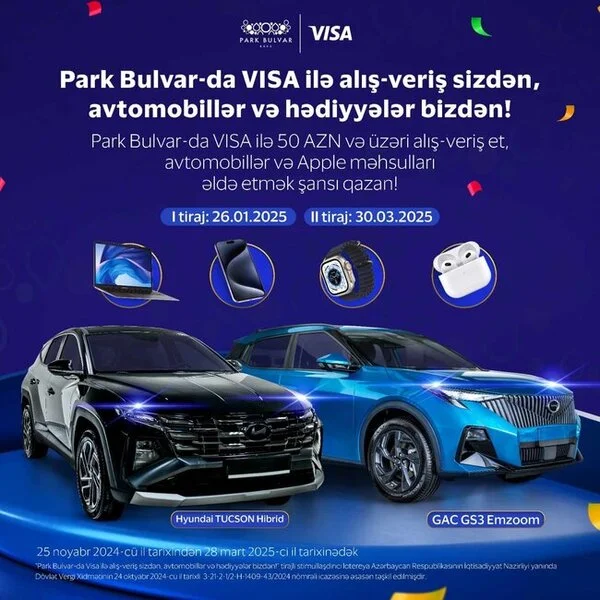 Park Bulvar Ticarət Mərkəzində VİSA ilə möhtəşəm lotereya