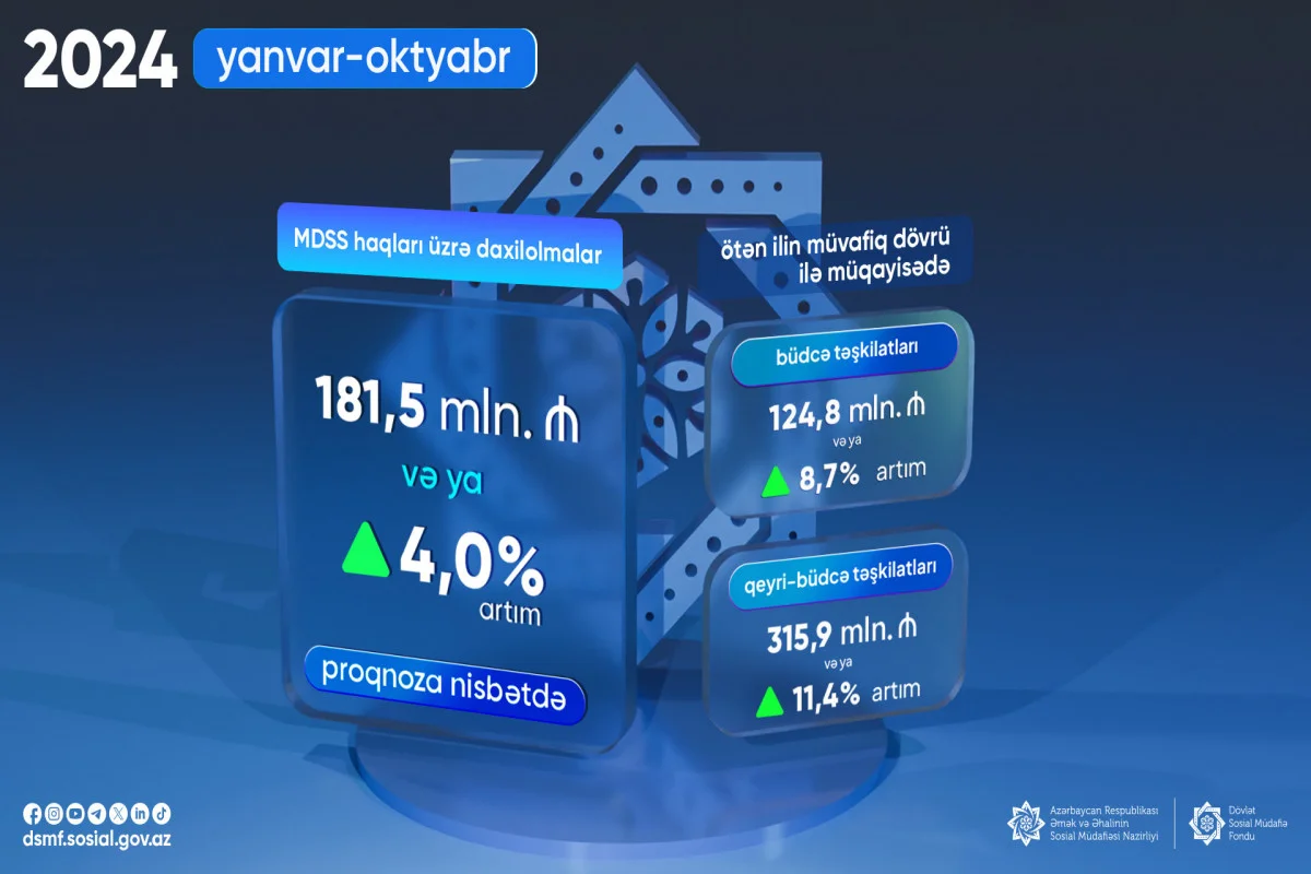 MDSS üzrə daxilolmalarda 4% artım qeydə alınıb