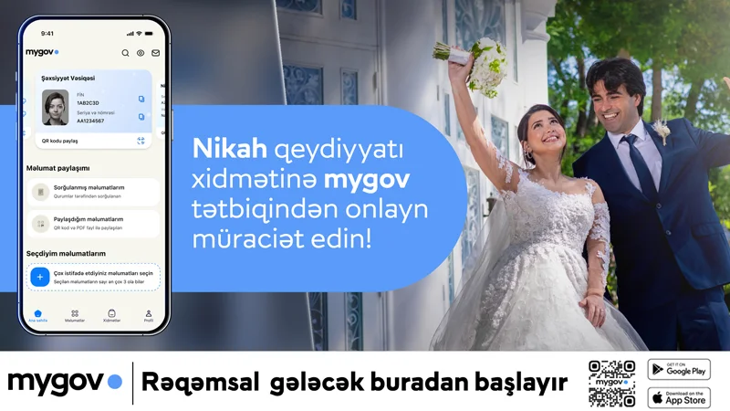 Vətəndaşlar nikahlarını artıq rəqəmsal formada qeydiyyata ala bilərlər!