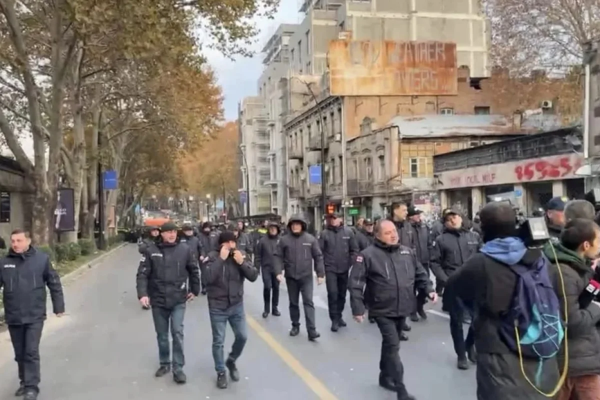 Разгон полицией протестующих в Тбилиси: стычки, задержанные... видео Haqqin