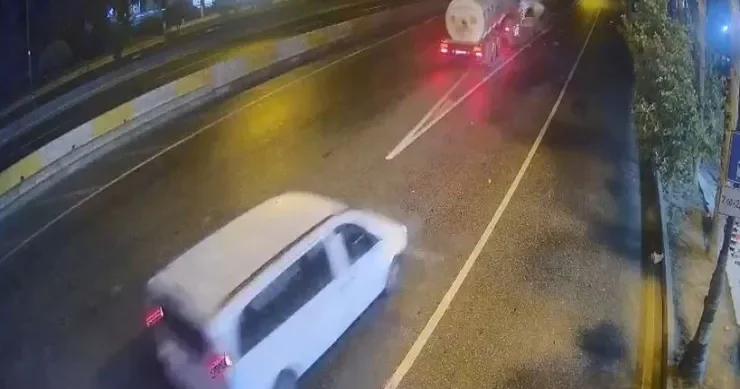 Bakıda LPG daşıyan maşın belə qəza törətdi HADİSƏ ANI