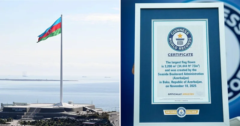 Государственный флаг Азербайджана снова признан рекордным по размеру ФОТО