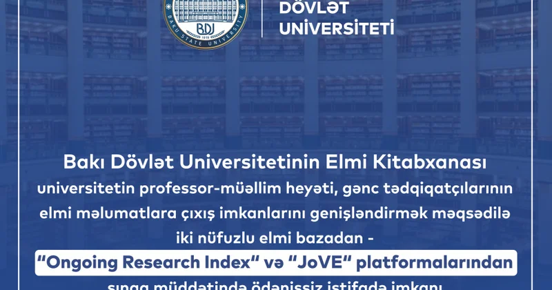 BDU nun Elmi Kitabxanası iki beynəlxalq elmi bazadan ödənişsiz istifadə imkanı əldə edib