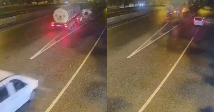 Bakı Sumqayıt yolunun bağlanmasına səbəb olan qəzanın ANBAAN VİDEOSU