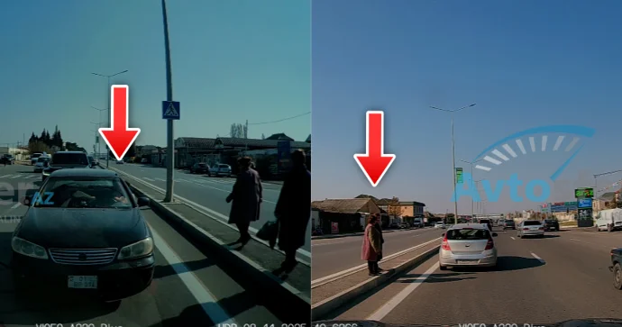 Sürücülər qayda pozan piyadaları keçidə getməyə məcbur etdilər VİDEO