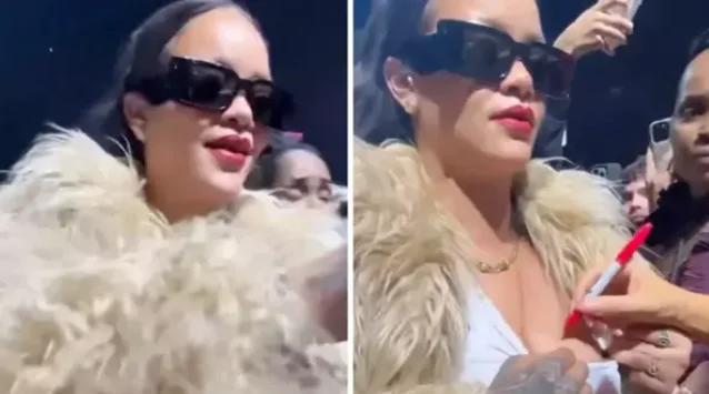 Rihanna konsertinə getdiyi müğənnidən qeyriadi avtoqraf istədi VİDEO