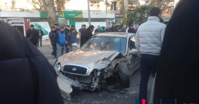 Mingəçevirdə zəncirvari qəza oldu FOTOLAR