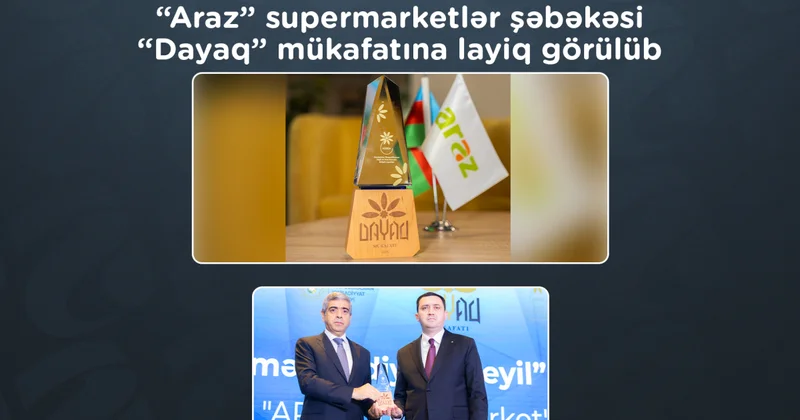 “Araz” supermarketlər şəbəkəsi “Dayaq” mükafatına layiq görülüb