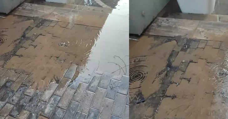 На одной из центральных улиц Баку лопнула водяная труба