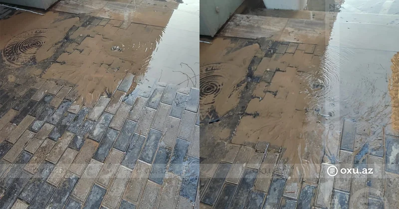 Bakının mərkəzində boru PARTLADI: Nizami küçəsini SU BASDI VİDEO