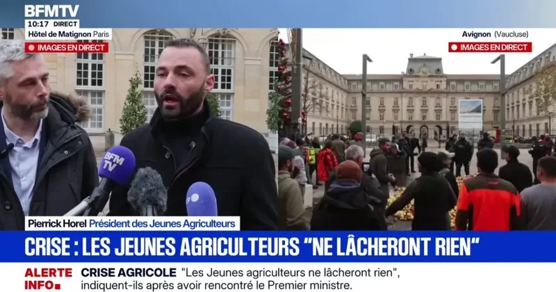 Разъяренные французские фермеры собрались у дома Макрона