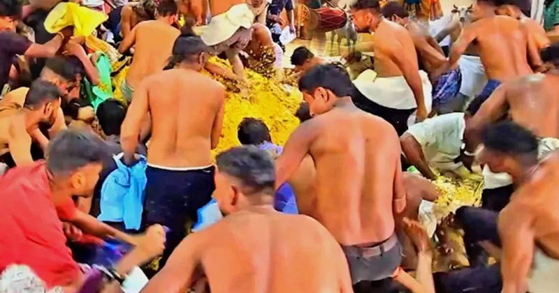 Yemək üçün bir birilərini əzdilər Video