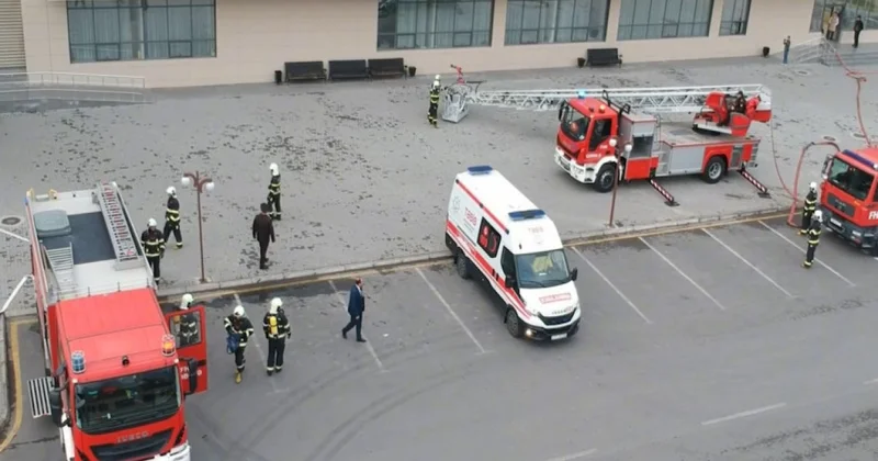 FHN Qəbələ rayon Mərkəzi Xəstəxanasında yanğın taktiki təlim keçirib VİDEO