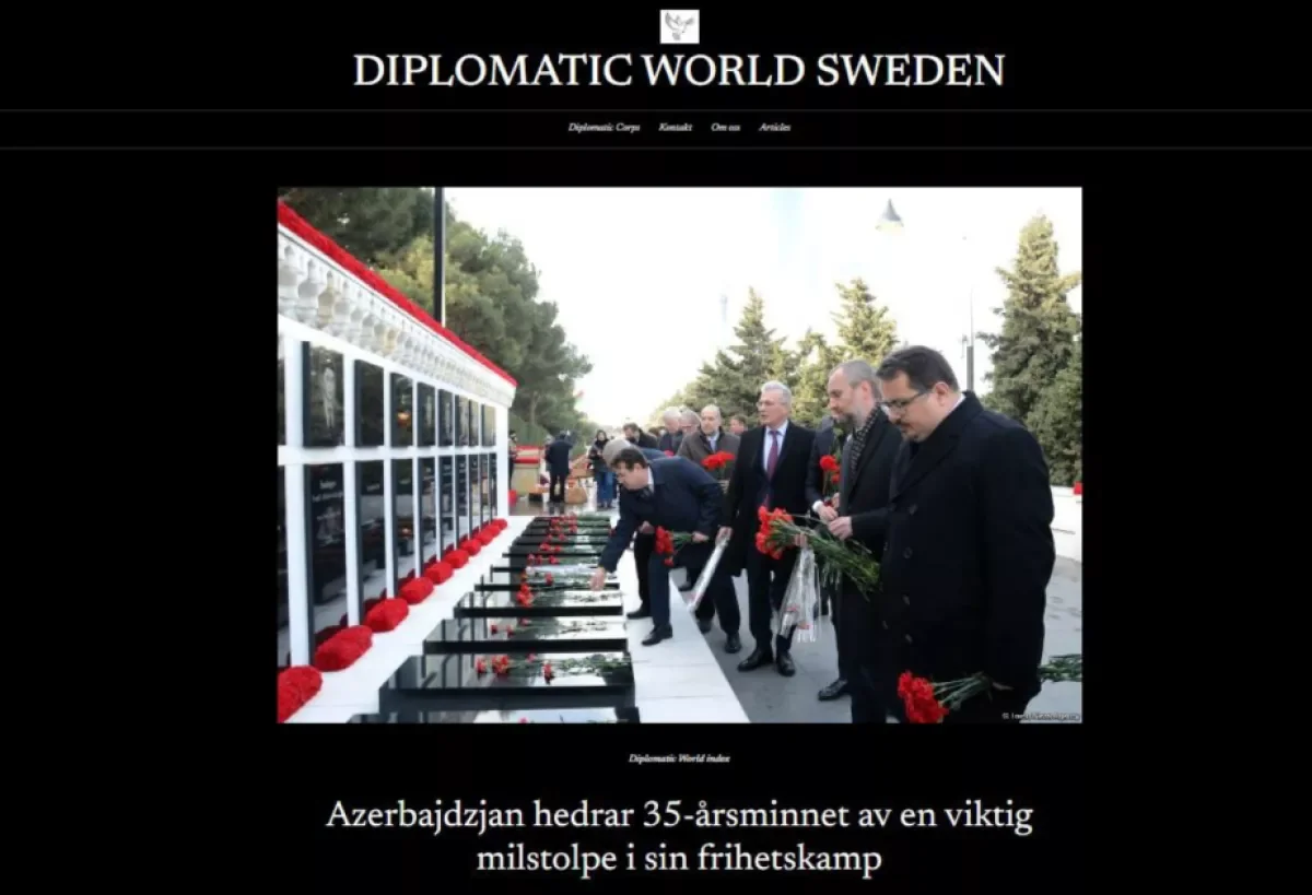 Diplomatic World Sweden опубликовал статью о трагедии 20 Января